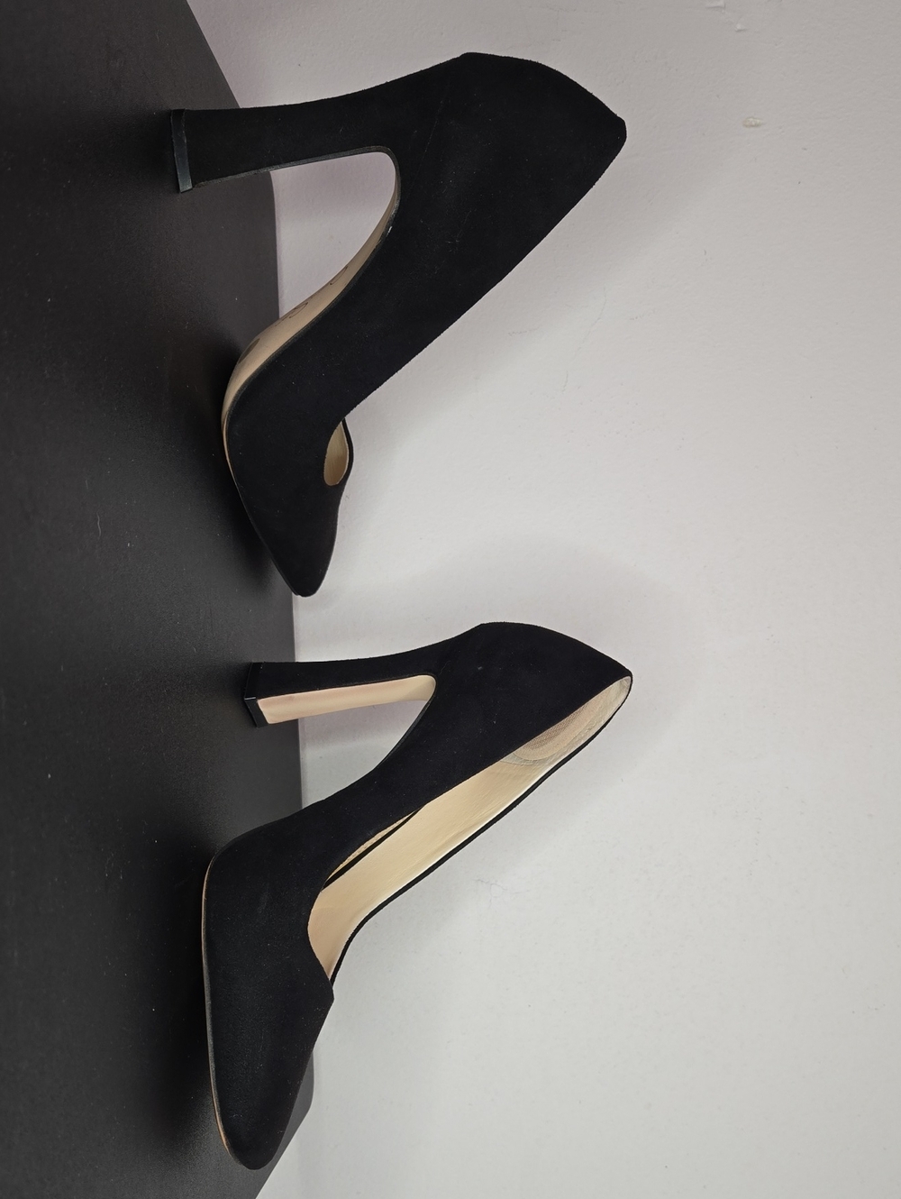 Womens Classic Black Suede High Heel Pumps - Women 7.5